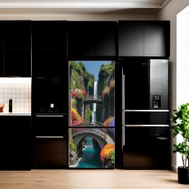 Folie imprimata color pentru decor frigider, dimensiune 200 x 90cm, model: