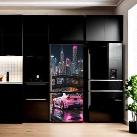 Folie imprimata color pentru decor frigider, dimensiune 200 x 90cm, model:
