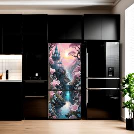 Folie imprimata color pentru decor frigider, dimensiune 200 x 90cm, model: