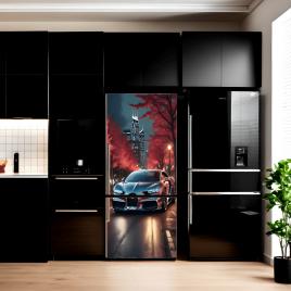 Folie imprimata color pentru decor frigider, dimensiune 200 x 90cm, model: