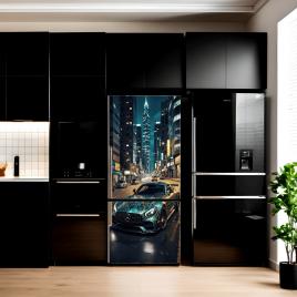 Folie imprimata color pentru decor frigider, dimensiune 200 x 90cm, model: