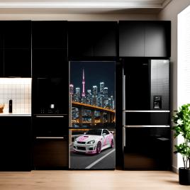 Folie imprimata color pentru decor frigider, dimensiune 200 x 90cm, model: