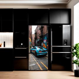 Folie imprimata color pentru decor frigider, dimensiune 200 x 90cm, model: