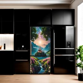 Folie imprimata color pentru decor frigider, dimensiune 200 x 90cm, model: