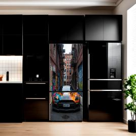 Folie imprimata color pentru decor frigider, dimensiune 200 x 90cm, model: