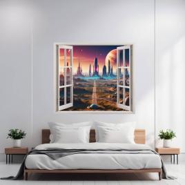 Folie imprimata color pentru decor perete locuinta, dimensiune 125 x 110cm,