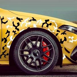 Set 2 stickere autoadezive tuning in doua culori, model 