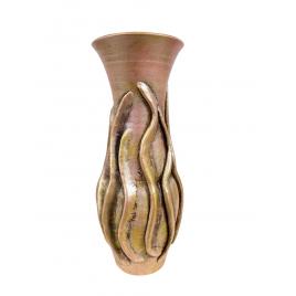 Vaza ceramica antichizata roz pal h 43 cm