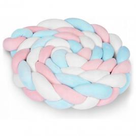 Protectie laterala pentru patut impletita 3 m ricokids 722105 - albastru - roz