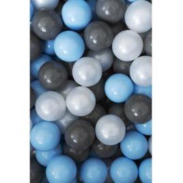 Set 200 bile din plastic colorate 7 cm flumi fm3302911 alb/albastru/gri