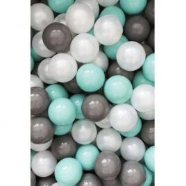 Set 200 bile din plastic colorate 7 cm flumi fm3302911 alb/verde menta/gri
