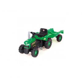 Tractor cu pedale si remorca verde dolu