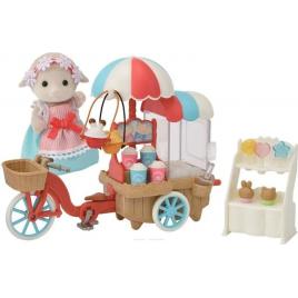 Set de joaca sylvanian families - stand cu tricicleta pentru popcorn