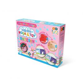 Set de joaca pentru baie unicorn - carte si jucarie care isi schimba culoarea