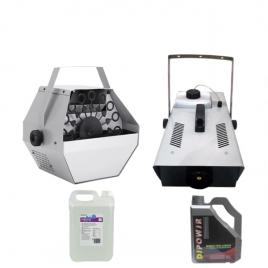 Pachet masina baloane, lichid baloane 5 l si mașină de fum cu telecomanda, ideallstore®, argintiu
