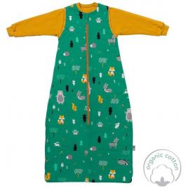 Sac de dormit cu maneca lunga detasabila woodland animals 130 cm 2.5 tog