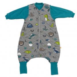 Sac de dormit cu picioruse si maneca lunga detasabila dinosaur 70 cm + manseta 2.5 tog