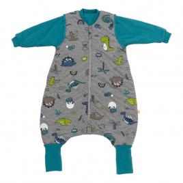 Sac de dormit cu picioruse si maneca lunga detasabila dinosaur 80 cm + manseta 2.5 tog