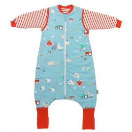 Sac de dormit cu picioruse si maneca lunga detasabila farmyard 130 cm + manseta 2.5 tog