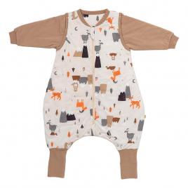 Sac de dormit cu picioruse si maneca lunga detasabila mountain animals 100 cm + manseta 2.5 tog