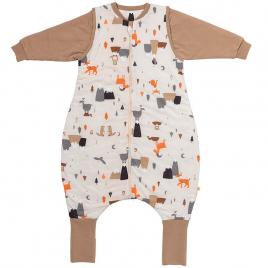 Sac de dormit cu picioruse si maneca lunga detasabila mountain animals 110 cm + manseta 2.5 tog