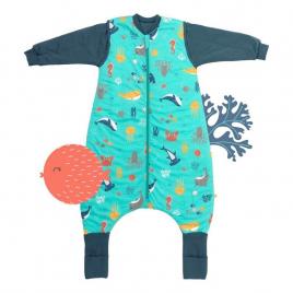 Sac de dormit cu picioruse si maneca lunga detasabila under the sea 90 cm + manseta 2.5 tog