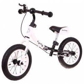 Bicicleta fara pedale cu frana si cadru variabil, roti gonflabile, boomerang sportrike - alb