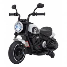 Motocicleta electrica chopper faster ahl008, roti si scaun din plastic, 78x30x55 cm, putere 20w - alb