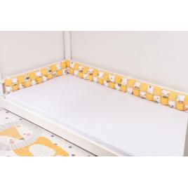 Aparatori cuburi pentru pat casuta montesorri 90x200 cm model albinute galben