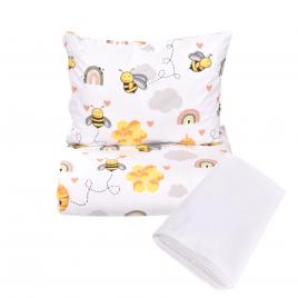 Lenjerie 3 piese model albinute + protectie impermeabila patut 120x60 cm