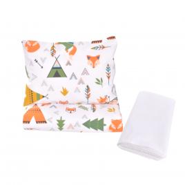 Lenjerie 3 piese model animalute + protectie impermeabila patut 120x60 cm
