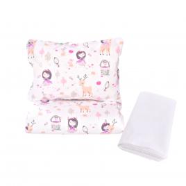 Lenjerie 3 piese model fetite + protectie impermeabila patut 120x60 cm
