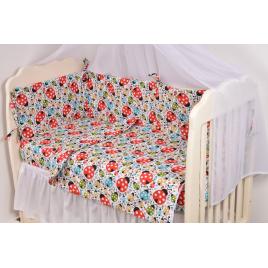 Lenjerie 6 piese patut 120x60 cm bumbac 100% model buburuze