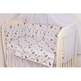 Lenjerie 6 piese patut 120x60 cm bumbac 100% model rachete