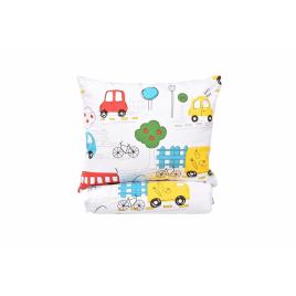 Lenjerie patut 120x60 cm, 3 piese bumbac 100% model masinute colorate