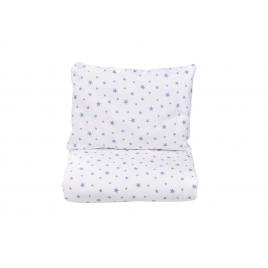 Lenjerie patut 120x60 cm, 3 piese bumbac 100% model stelute mici bleu