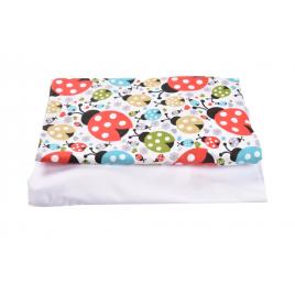 Set 2 cearsafuri patut 120x60 cm  bumbac 100% alb buburuze