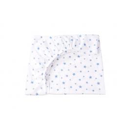 Cearsaf patut 120x60 cm bumbac 100% model stelute mici bleu