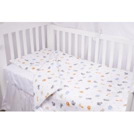 Lenjerie 5 piese patut 120x60 cm bumbac 100% model animalute safari