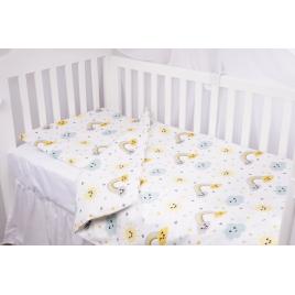 Lenjerie 5 piese patut 120x60 cm bumbac 100% model curcubee si norisori