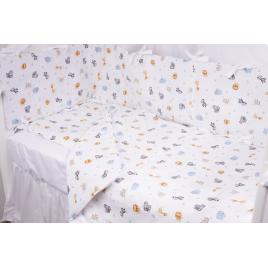 Lenjerie 6 piese patut 120x60 cm bumbac 100% model  animalute safari