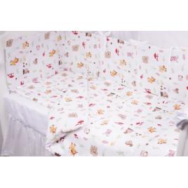 Lenjerie 6 piese patut 120x60 cm bumbac 100% model animalute si ciuperci