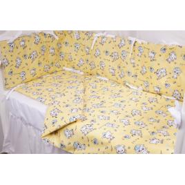 Lenjerie 6 piese patut 120x60 cm bumbac 100% model pisicute