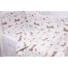Lenjerie 6 piese patut 120x60 cm bumbac 100% model soldatei maro