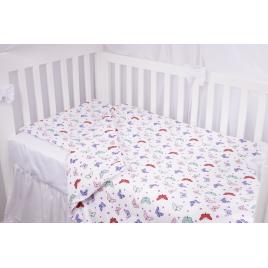 Lenjerie patut 120x60 cm, 3 piese bumbac 100% model fluturasi multicolori
