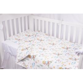 Lenjerie patut 120x60 cm, 3 piese bumbac 100% model iepurasi galbeni