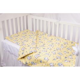 Lenjerie patut 120x60 cm, 3 piese bumbac 100% model pisicute