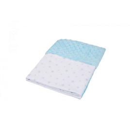 Paturica model stelute bleu si plus minky  bleu 80x80cm