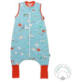 Sac de dormit cu picioruse si talpa antiderapanta farmyard 90 cm + manseta 1.0 tog
