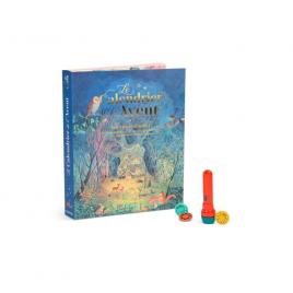 Calendar de advent lanterna cu 24 de discuri cu povesti big family moulin roty